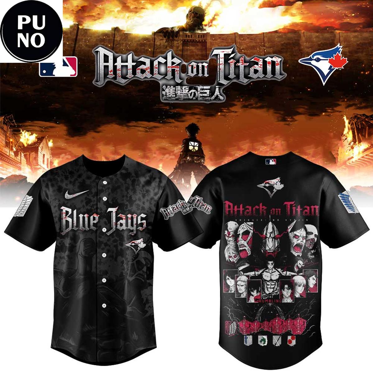 Toronto Blue Jays x Attack on Titan 2026 Baseball Jersey