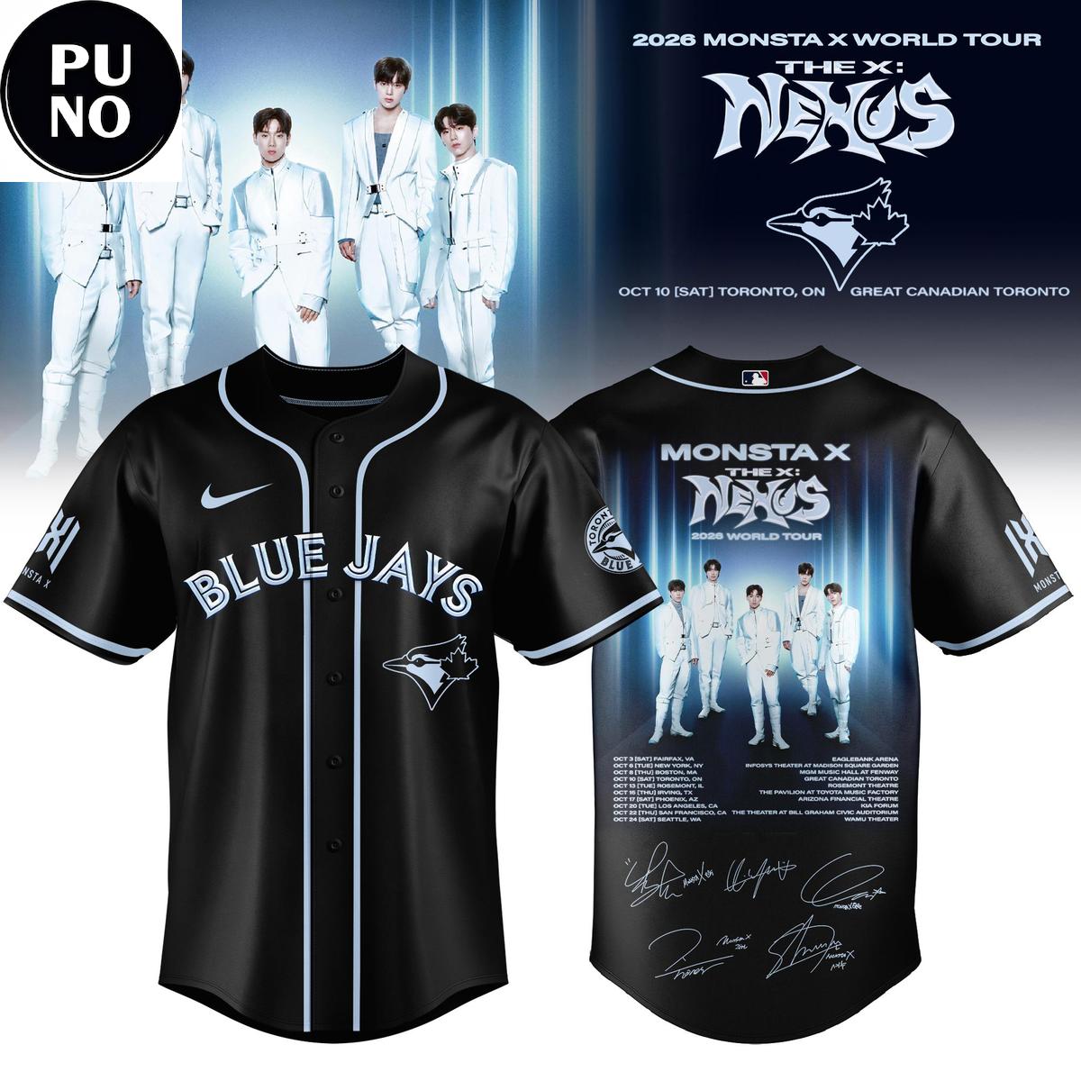 Toronto Blue Jays x Monsta X World Tour 2026 The X Nexus Baseball Jersey