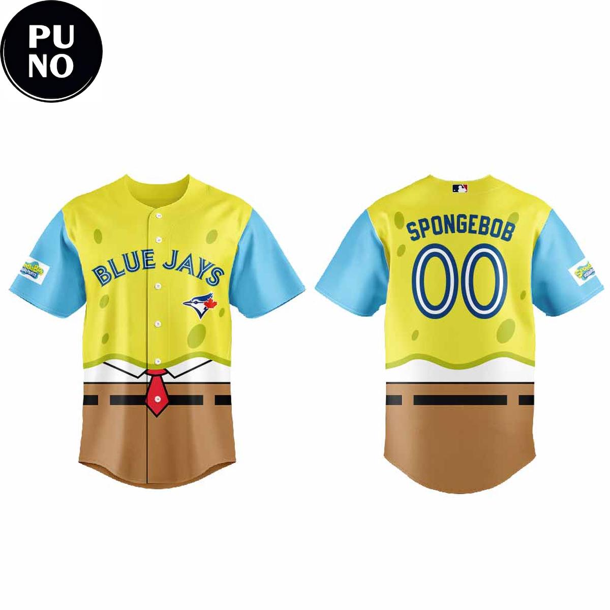 Toronto Blue Jays x SpongeBob SquarePants Night 2026 Personalized Baseball Jersey