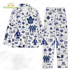 Toronto Maple Leafs Hockey Blue Pajamas Set NHL Gift for Fans