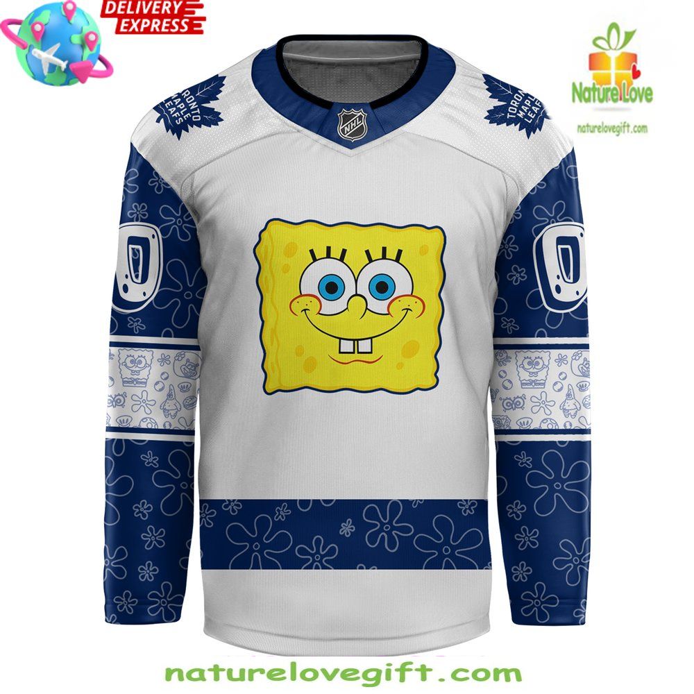 Toronto Maple Leafs Spongebob Hockey Jersey 25th Anniversary Custom