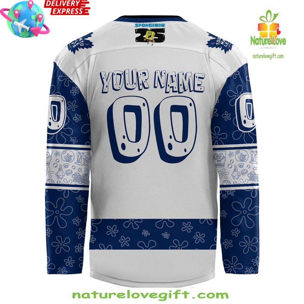Toronto Maple Leafs Spongebob Hockey Jersey 25th Anniversary Custom