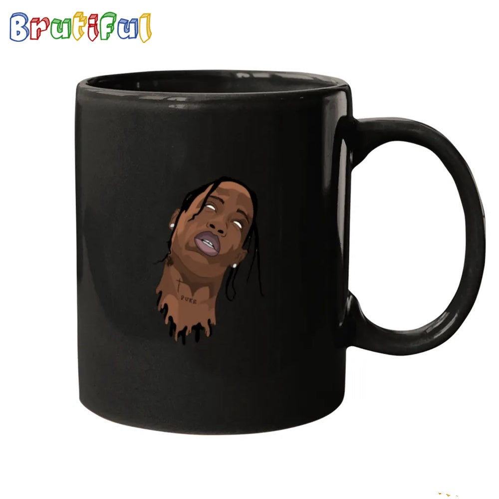 Travis Scot T Face Streetwear Funny Mugs, Travis Scott Mug