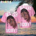 Travis Scott Jack Catus White And Pink Color Cute Summer Hawaiian Shirt
