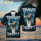 Travis Scott Portrait Photos Diamond Font 2024 Hawaiian Shirt