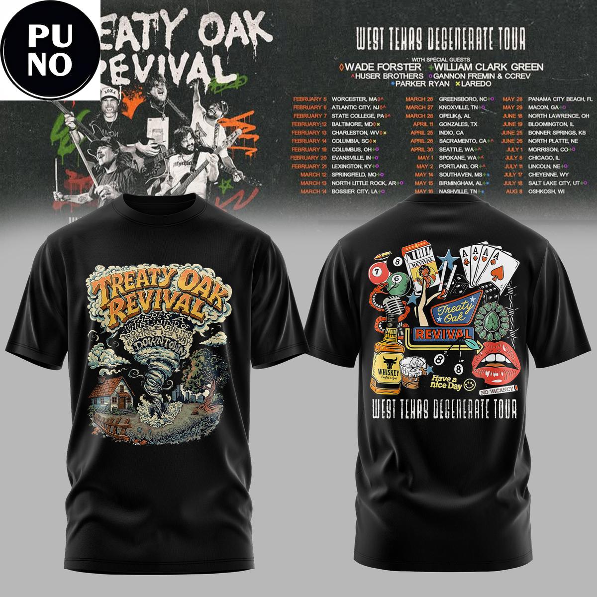 Treaty Oak Revival West Texas Degenerate Tour 2026 Hoodie T-Shirt