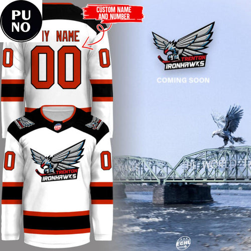 Trenton Ironhawks Coming Soon 2026 Personalized Hockey Jersey