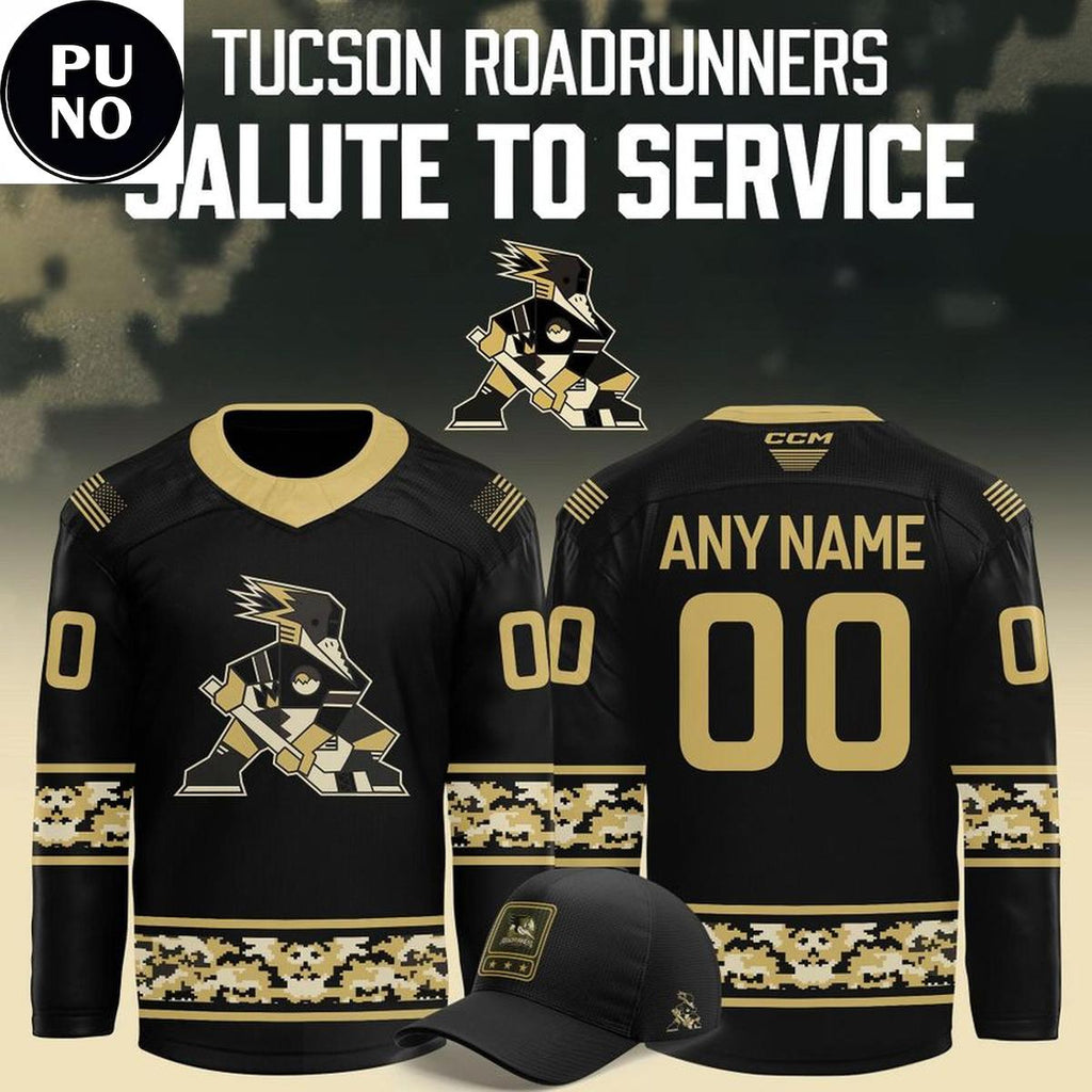 Tucson Roadrunners 2026 Salute to Service Night Personalized Hockey Jersey