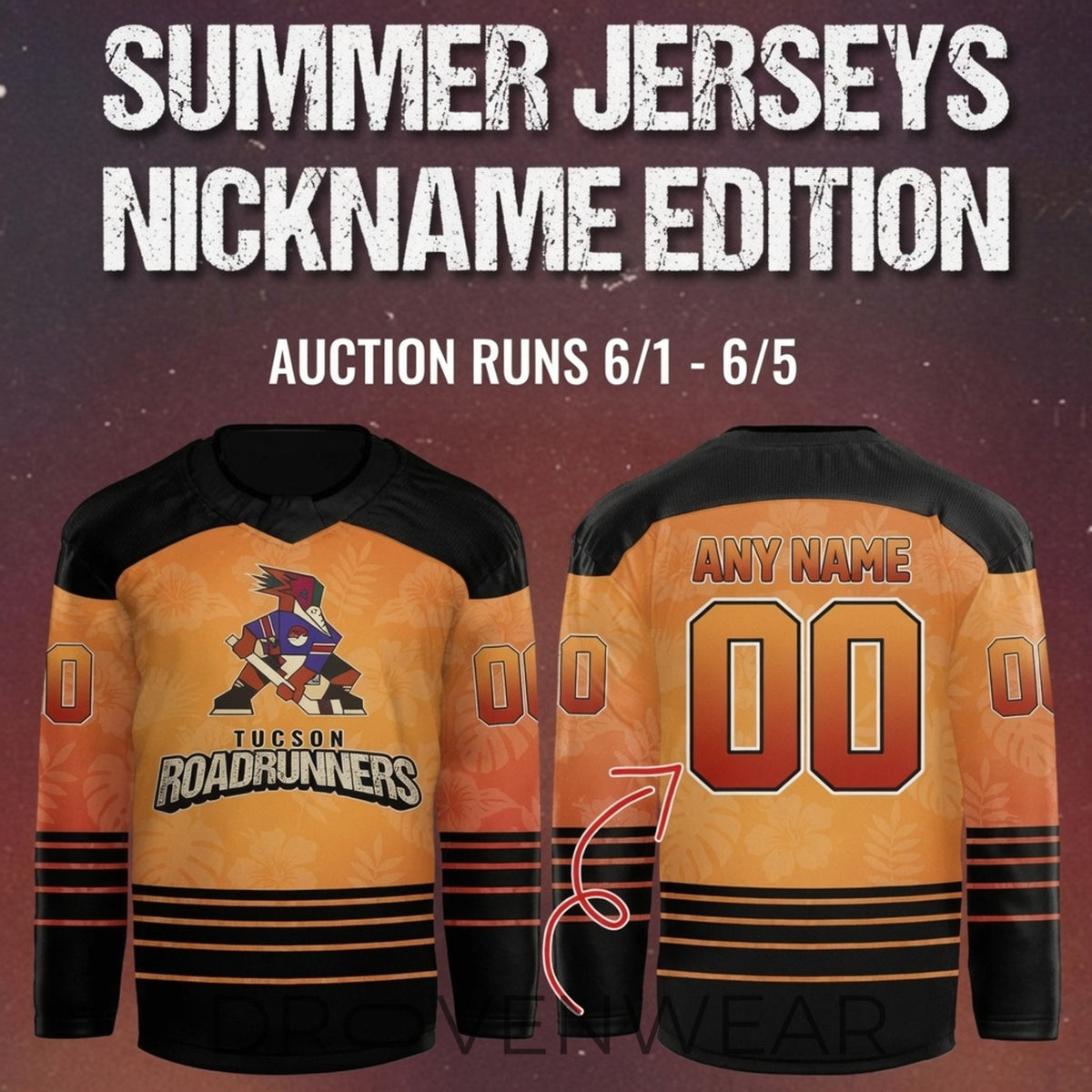 Tucson Roadrunners Summer Nickname Night 2026 Hockey Jersey