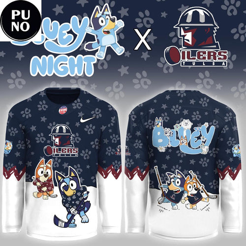 Tulsa Oilers x Bluey Night Game 2026 Hockey Jersey