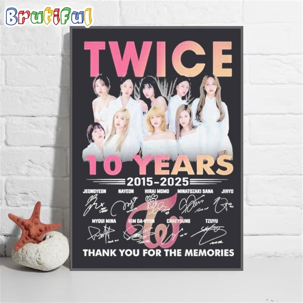 Twice 10 Years 2015-2025 Thank You For The Memories Wall Art Poster Canvas