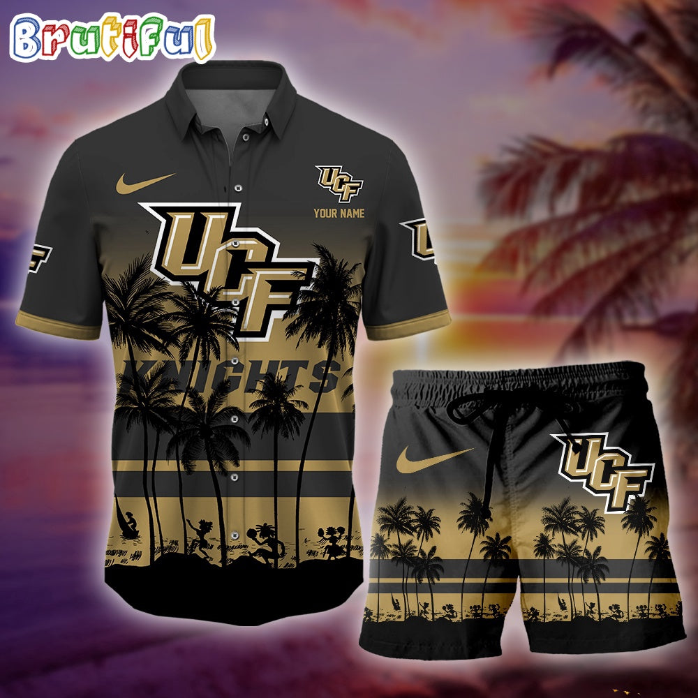 UCF Knights Palm Tree Summer Hawaiian Shirt, NCAA Sport Summer Hawaiian Set, Summer Beach Short