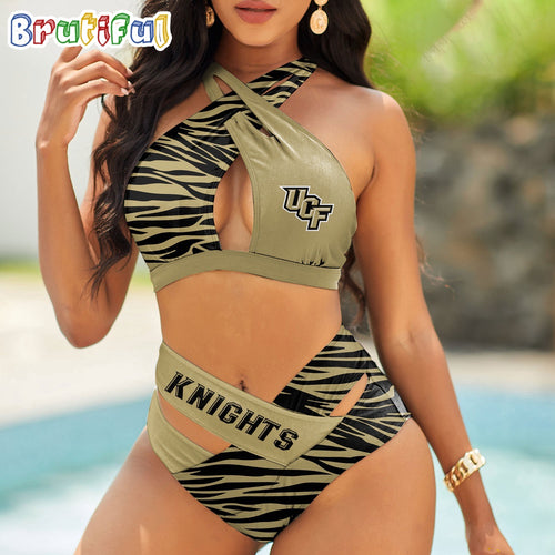 UCF Knights Zebra Women Bikini Set Sporty Bikini Sets