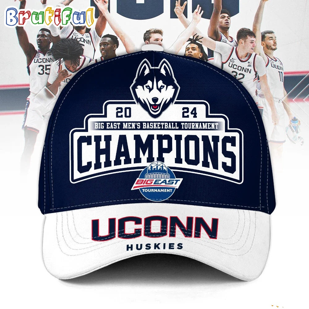 UConn Huskies 2024 Big East Men’s Basketball Tournament Champions Baseball Cap
