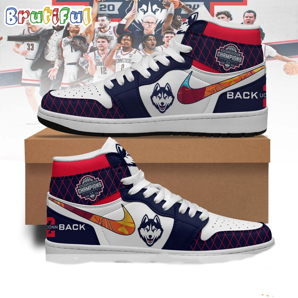 UConn Huskies 2024 NCAA Men’s Basketball National Champions Air Jordan 1 Shoes