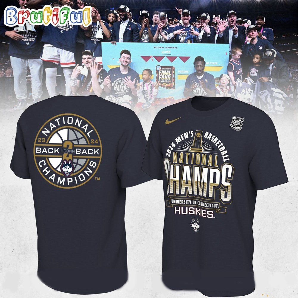 UConn Huskies Back To Back NCAA Men’s Basketball National Champions T Shirt