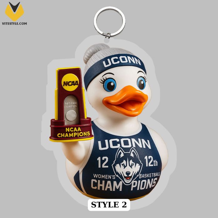 UConn Huskies Men Basketball Champion Duck Rubber Ornament