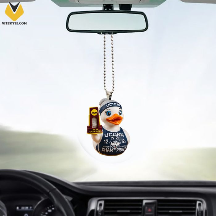 UConn Huskies Men Basketball Champion Duck Rubber Ornament