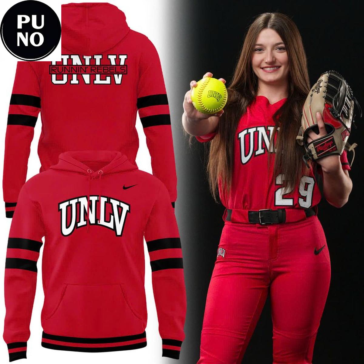 UNLV Rebels Softball Classic Wordmark Red Hoodie T-Shirt