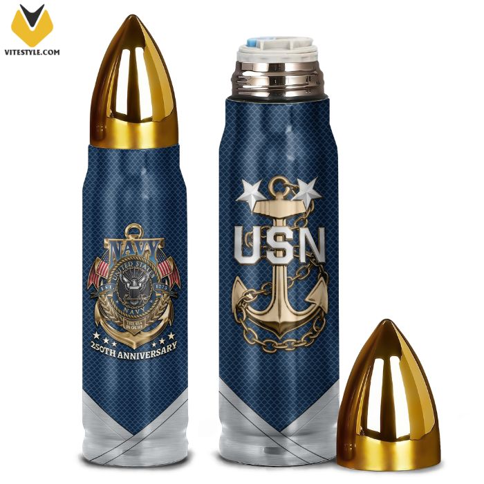 US Navy 250th Anniversary Bullet Tumbler