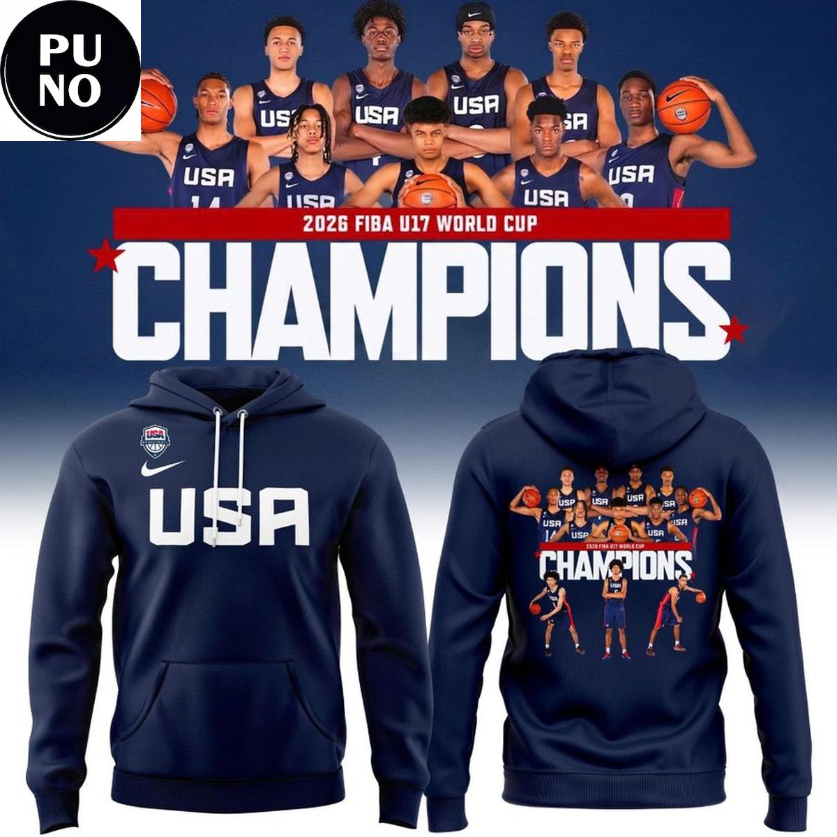 USA Basketball FIBA U17 World Cup Champions Locker Room Hoodie T-Shirt