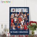 USA Basketball Team Player 50 Years Of Greatness Wall Art Poster Canvas