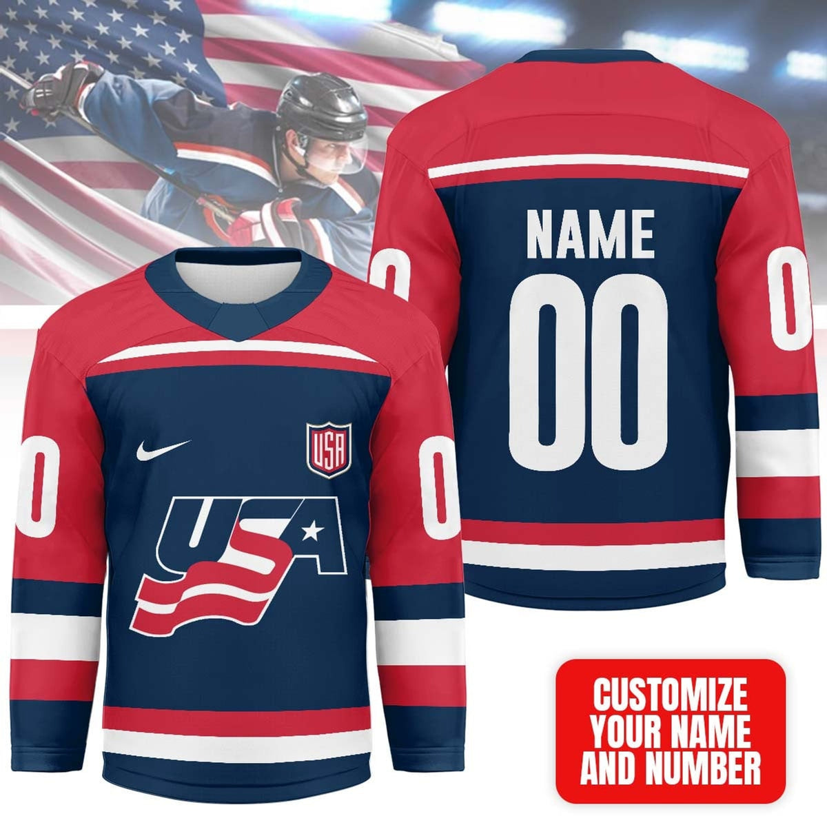 USA Hockey Premium Olympic Hockey Jersey NP
