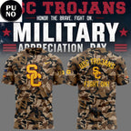 USC Trojans Football Military Appreciation 2026 Camo Hoodie T-Shirt
