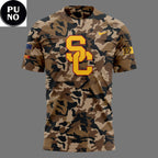 USC Trojans Football Military Appreciation 2026 Camo Hoodie T-Shirt