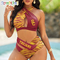 USC Trojans Zebra Women Bikini Set Sporty Bikini Sets