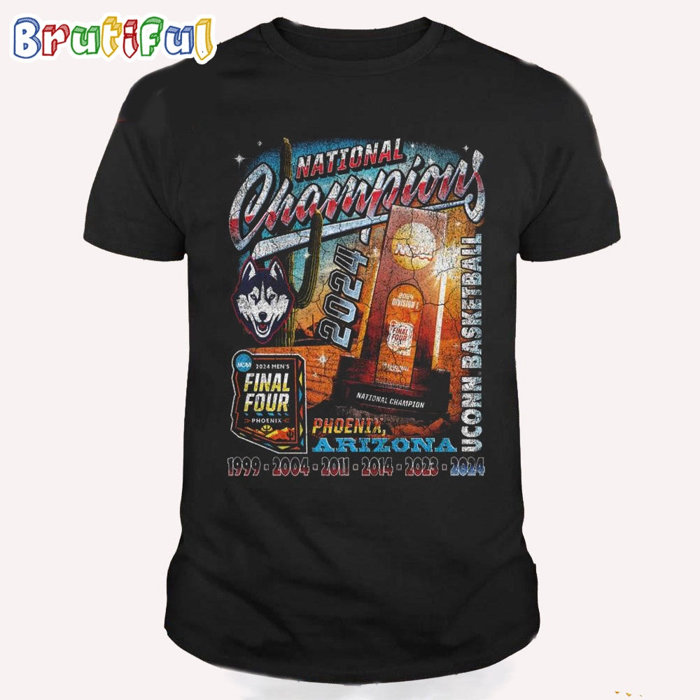 Uconn Men’s Basketball National Champions 2024 Final Four Phoenix Arizona Shirt, Uconn Huskies Men’s Basketball T Shirt