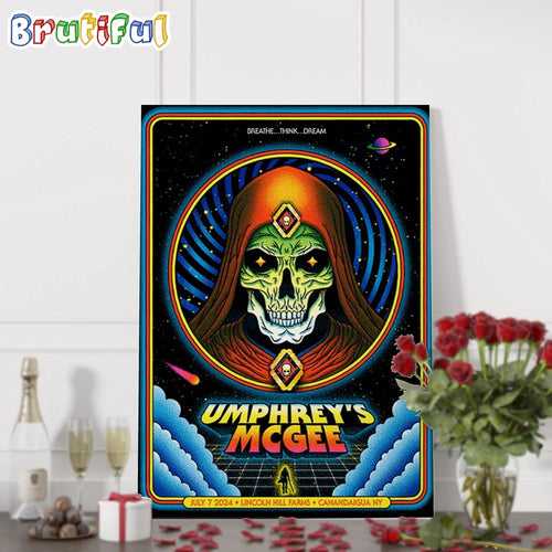 Umphrey’s McGee Band July 7 2024 Lincoln Hill Farms Canandaigua NY Tour Wall Art Poster Canvas