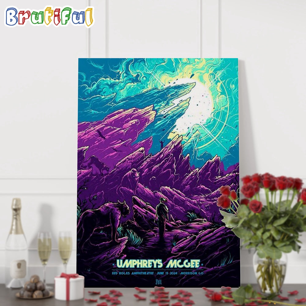 Umphreys McGee June 15 2024 Red Rocks Morrison CO Wall Art Poster Canvas