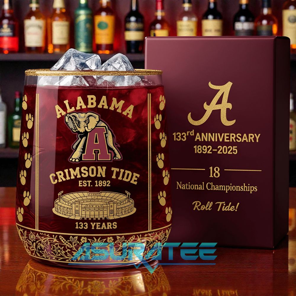 University of Alabama Crimson Tide 133rd Anniversary Whiskey Glass