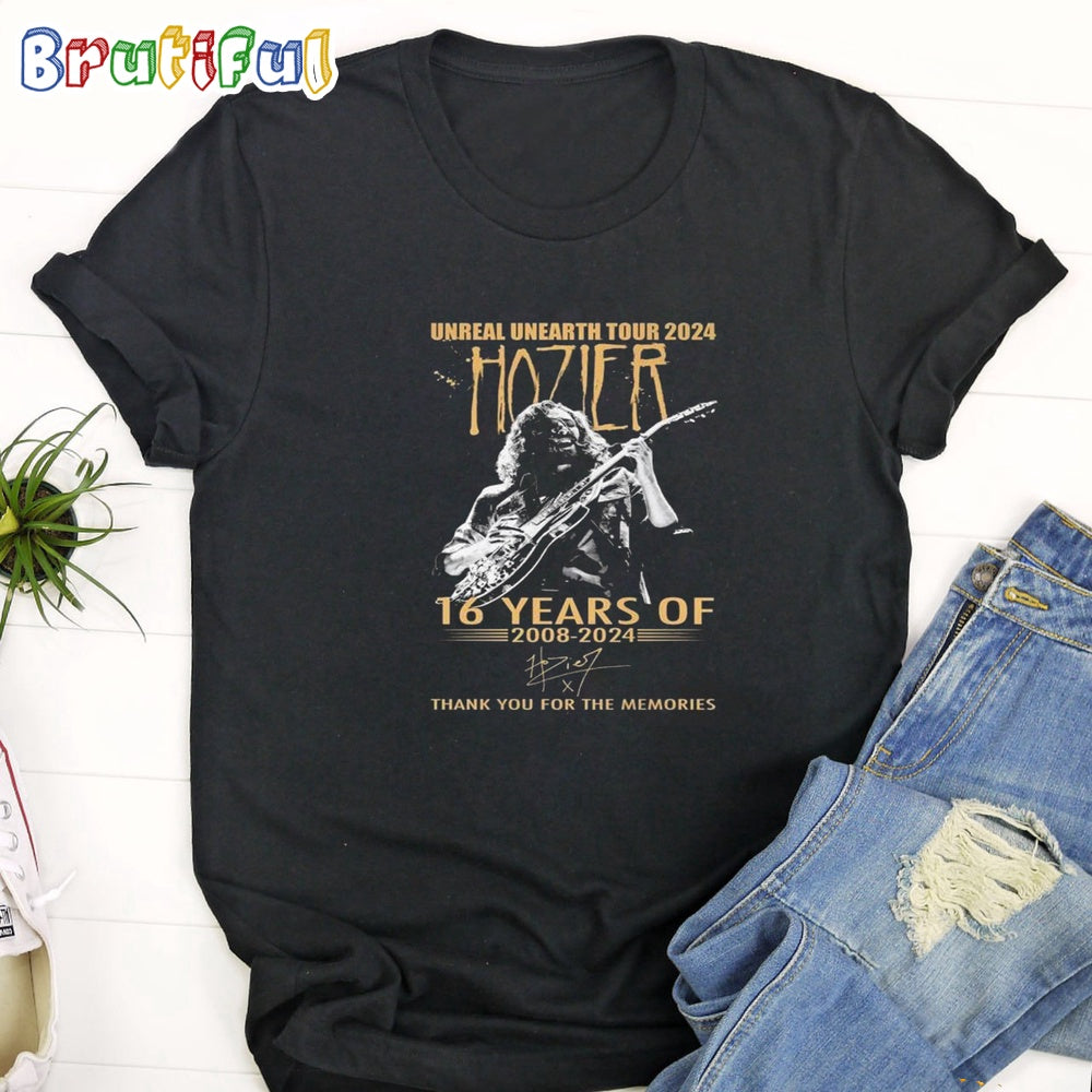 Unreal Unearth Tour 2024 Hozier 16 Years Of Thank You For The Memories T-Shirt