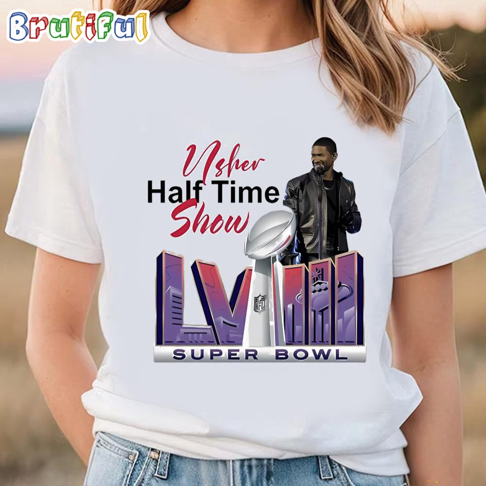 Usher Super Bowl LVIII Halftime Show Black Leather Jacket T-Shirt