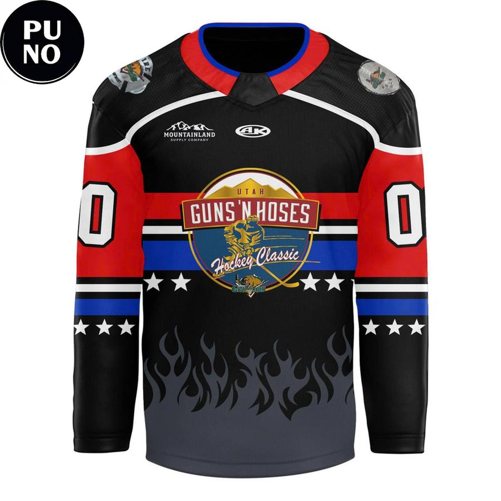 Utah Grizzlies 2026 Guns & Hoses Hockey Classic Personalized Hockey Jersey