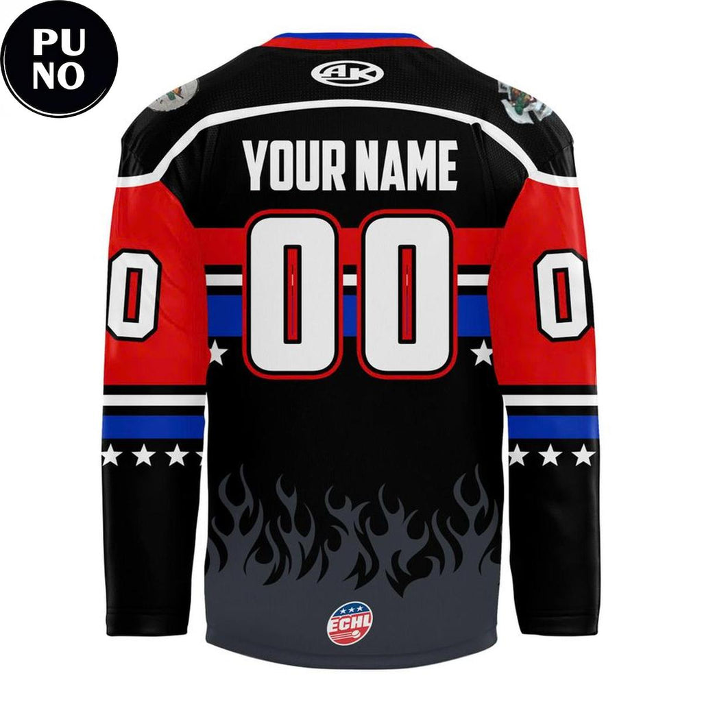 Utah Grizzlies 2026 Guns & Hoses Hockey Classic Personalized Hockey Jersey