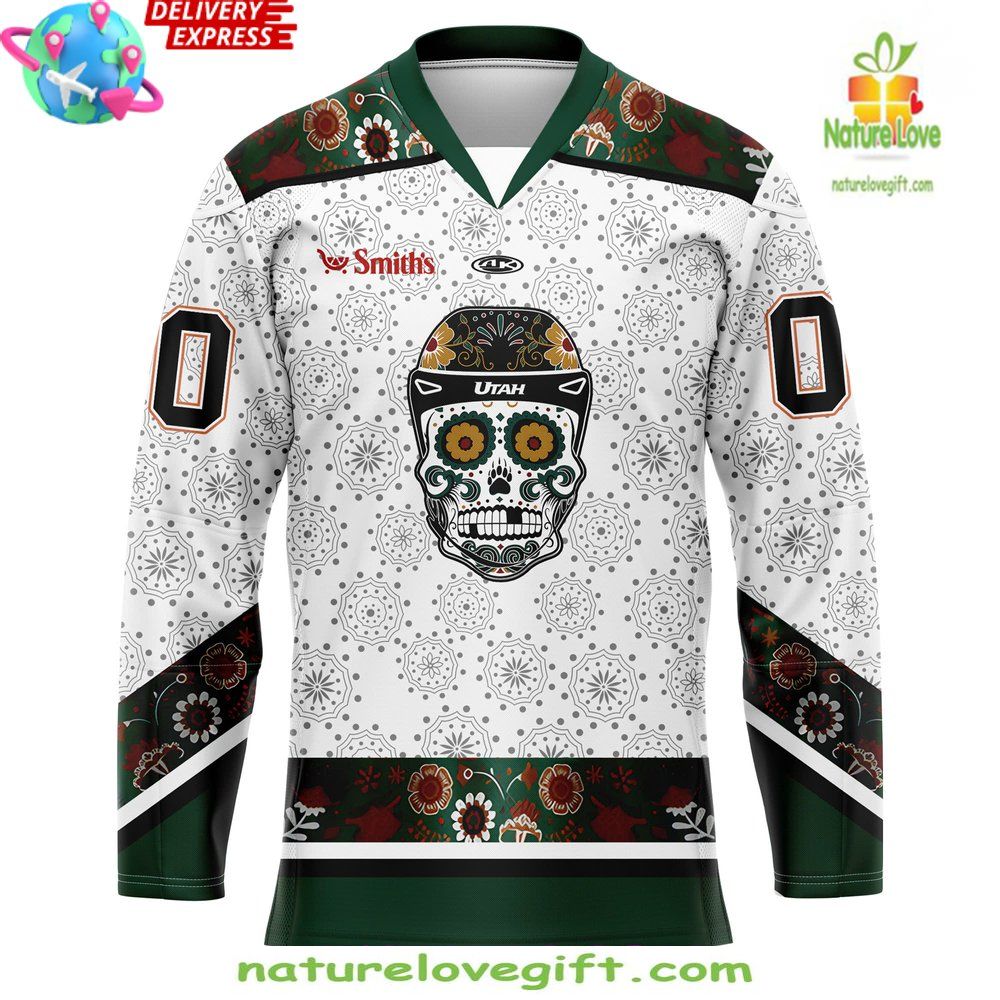 Utah Grizzlies 2026 Dia de los Muertos White Hockey Jersey