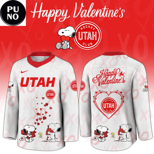 Utah Mammoth x Snoopy Happy Valentine 2026 Hockey Jersey