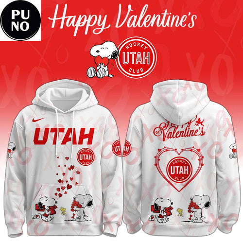 Utah Mammoth x Snoopy Happy Valentine 2026 Hoodie