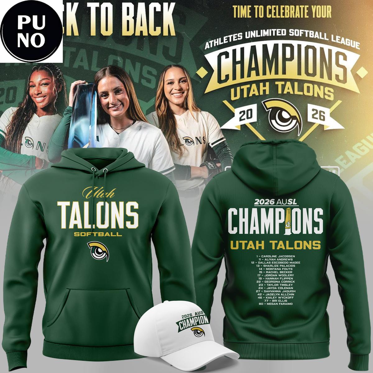 Utah Talons 2026 Athletes Unlimited Softball League Champions Hoodie T-Shirt