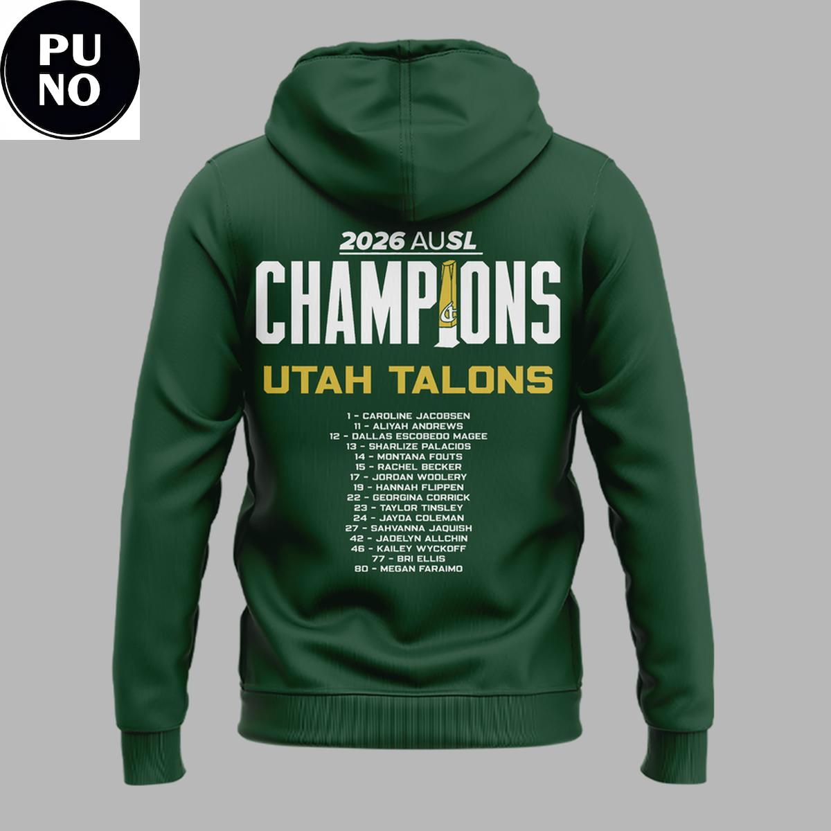 Utah Talons 2026 Athletes Unlimited Softball League Champions Hoodie T-Shirt