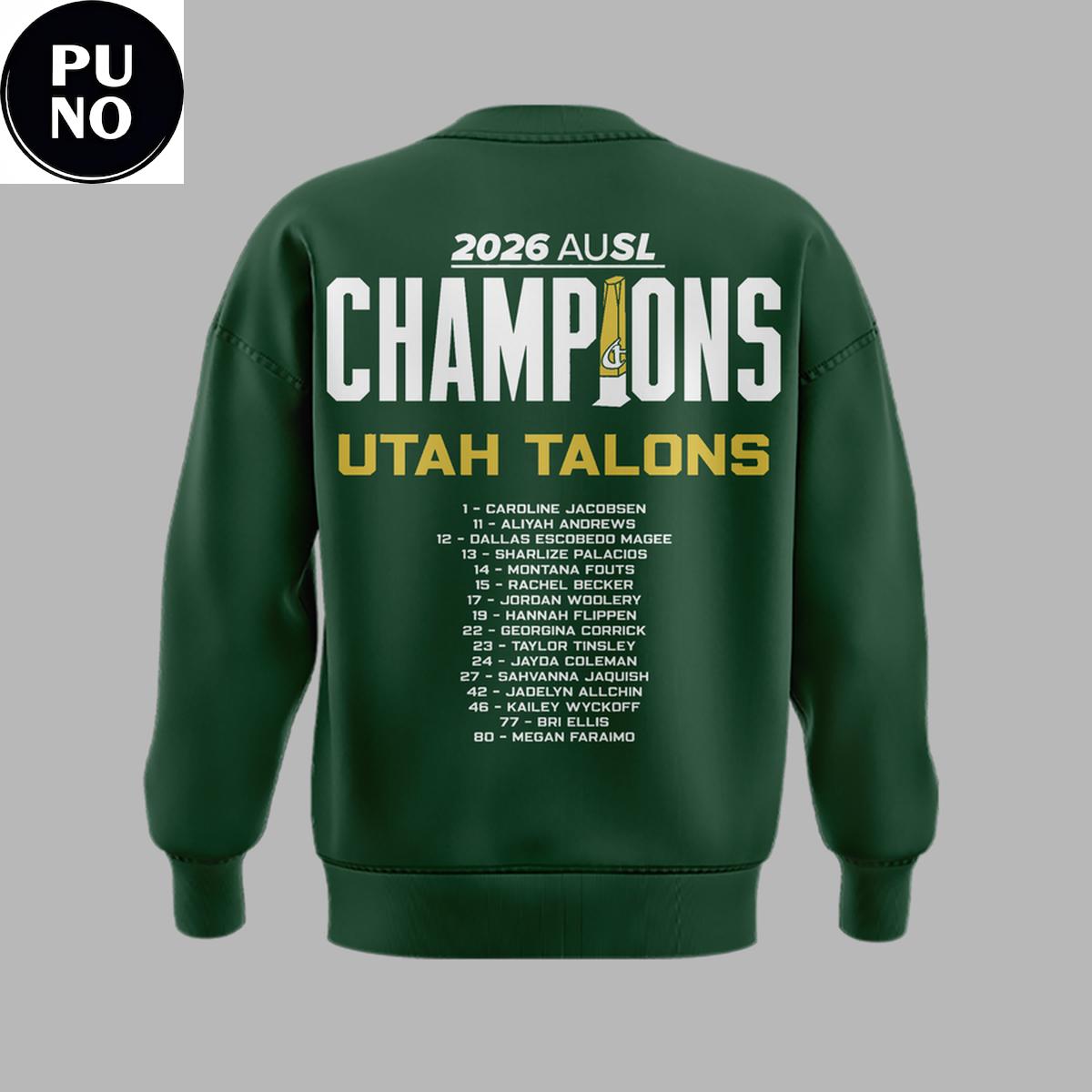 Utah Talons 2026 Athletes Unlimited Softball League Champions Hoodie T-Shirt