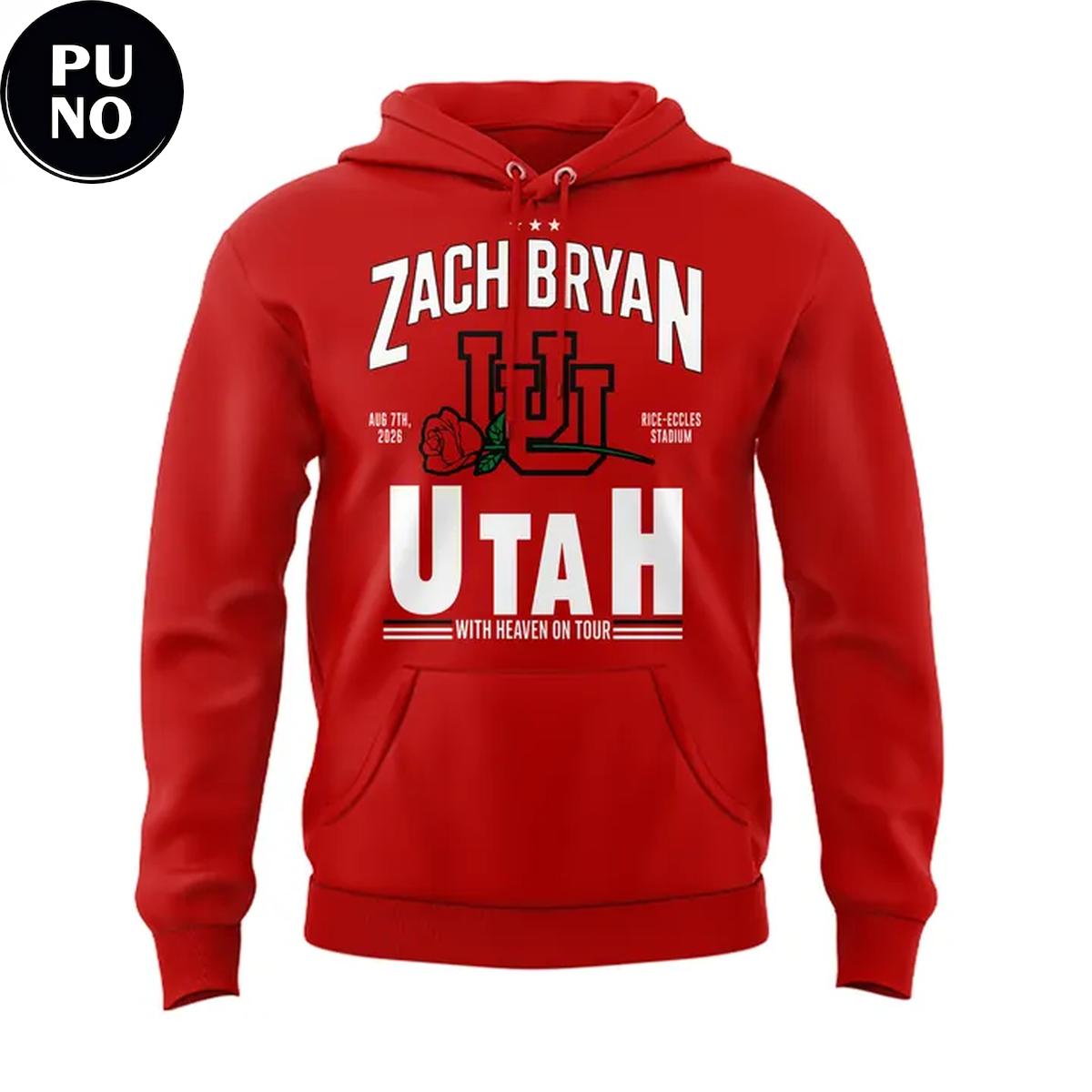 Utah Utes Football x Zach Bryan With Heaven On Tour 2026 Hoodie T-Shirt
