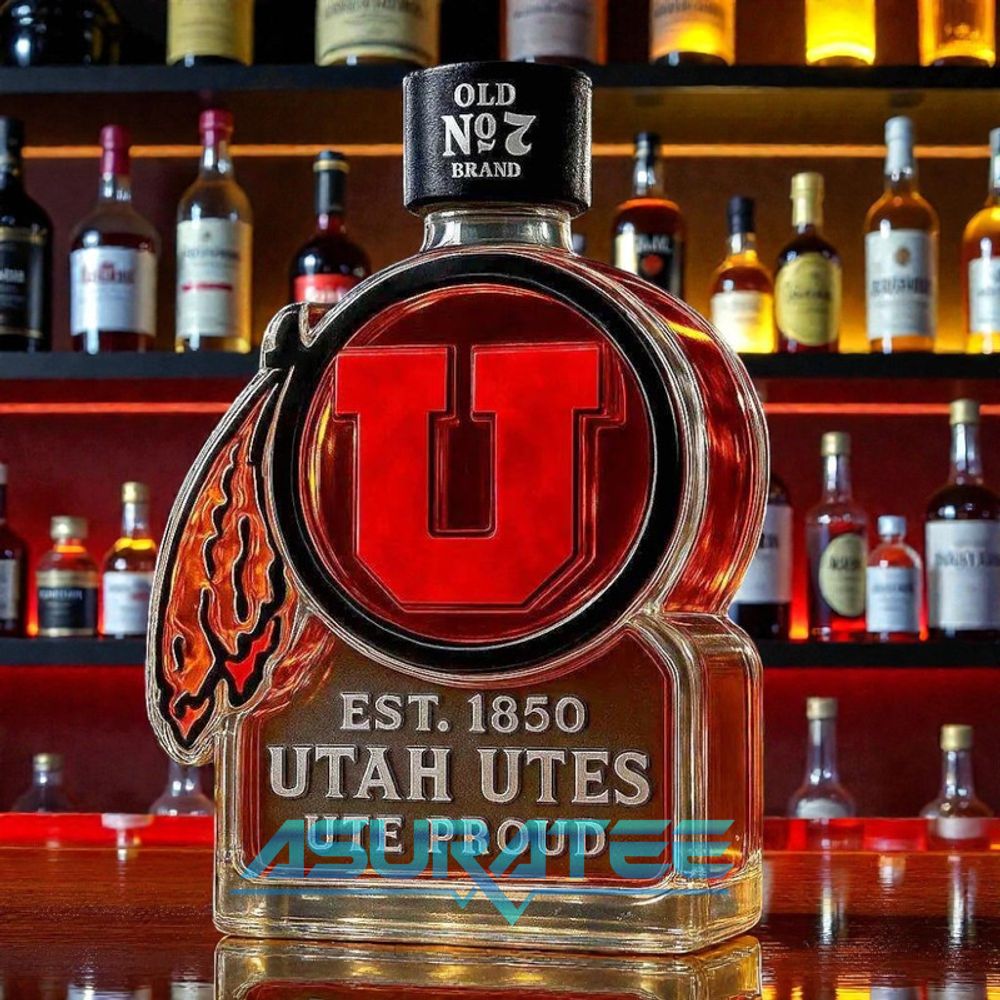 Utah Utes LOGO Limited Edition Whiskey Bottle