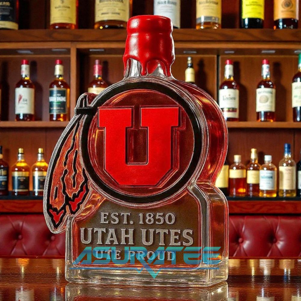 Utah Utes LOGO Limited Edition Whiskey Bottle