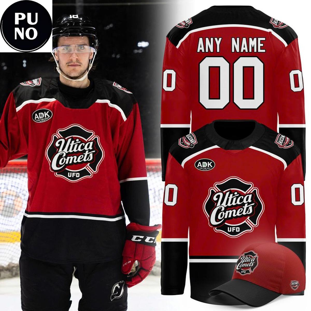 Utica Comets Firefighters and EMTs Appreciation Night 2026 Personalized Hockey Jersey