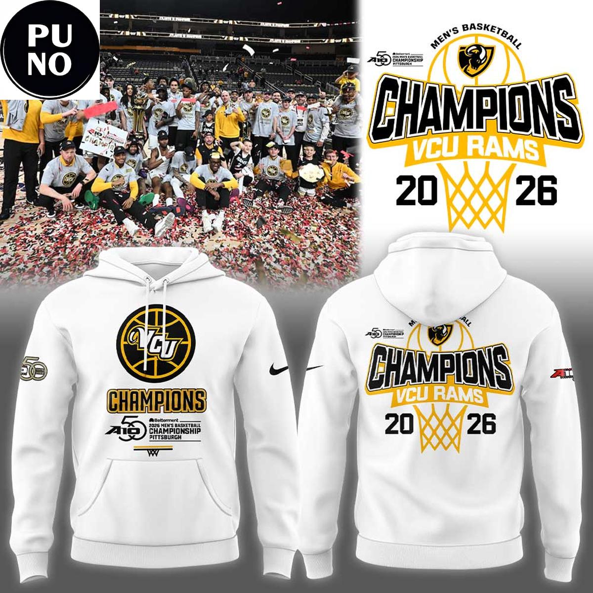 VCU Rams 2026 Atlantic 10 Men’s Basketball Tournament Champions Hoodie T-Shirt