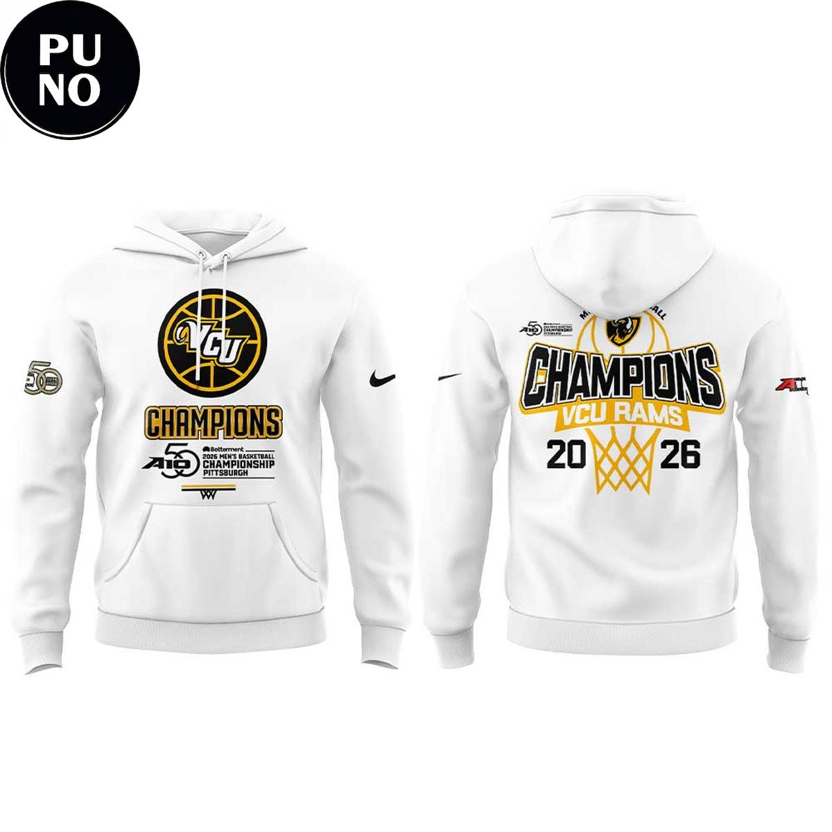 VCU Rams 2026 Atlantic 10 Men’s Basketball Tournament Champions Hoodie T-Shirt